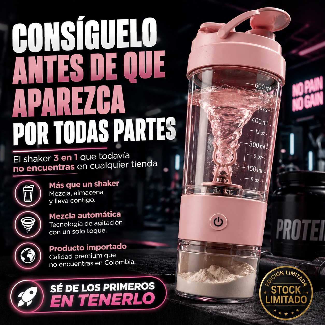 VoltMix™ | Shaker Eléctrico 3 en 1
