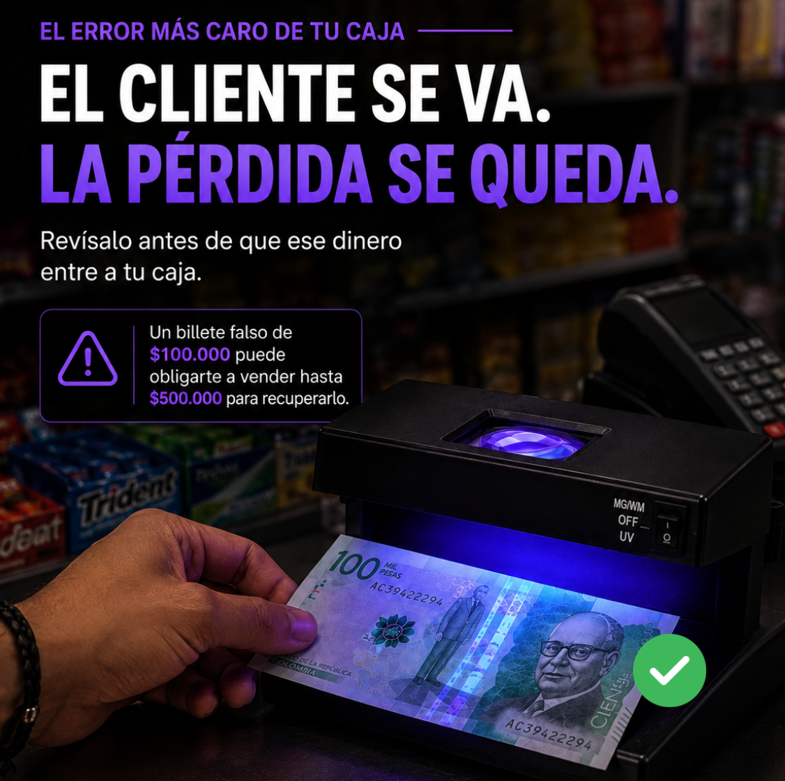CajaSegura™ | Luz UV para revisión de billetes